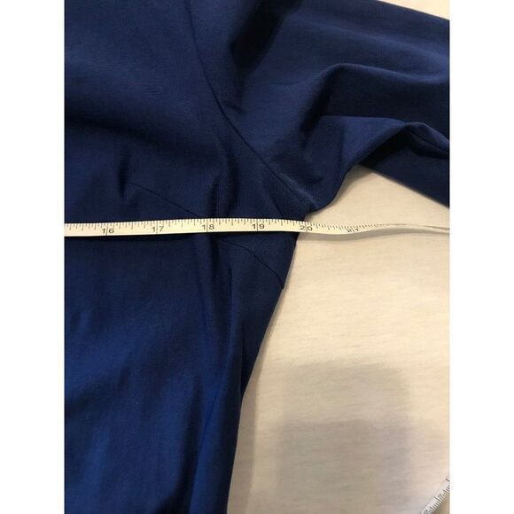 NWT Muxxn Modest Midi Dress Women 2XL High Neck Royal Blue Fitted Belt Minimal - Picture 11 of 14